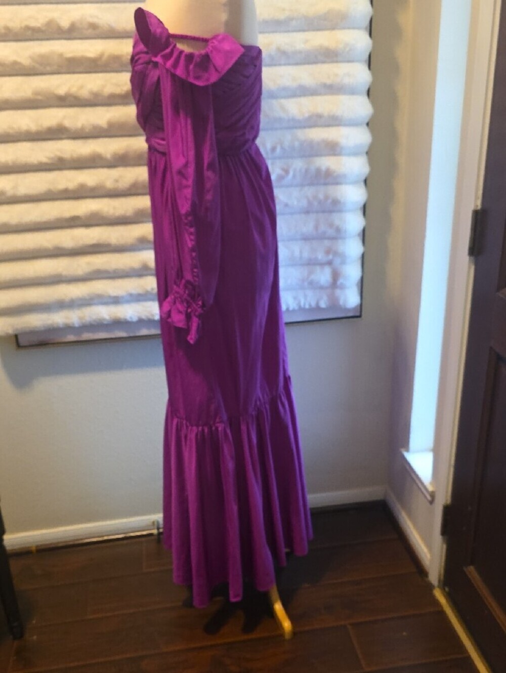 Self-Portrait Fuchsia Off-Shoulder Long Sleeve Maxi Dress - Picture 7 of 12